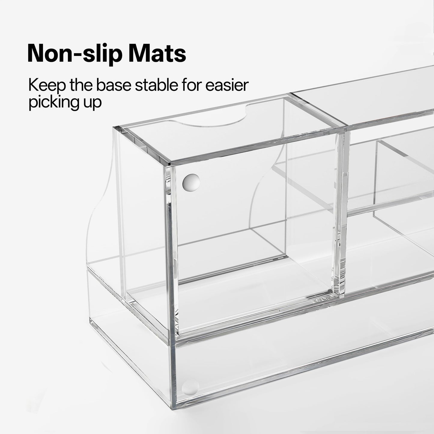 HBlife Acrylic Desk Organizer with 6 Compartments, Pen & Pencil Holder, Clear Multifunctional Desktop Caddy for Office Supply and Organization
