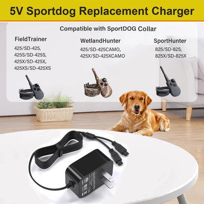 5V Charger Replacement for SportDOG Charging Adaptor Compatible with SportDOG Collar SD-425 SD-425S SD-425CAMO and SD-825 SD-825X Remote Trainer