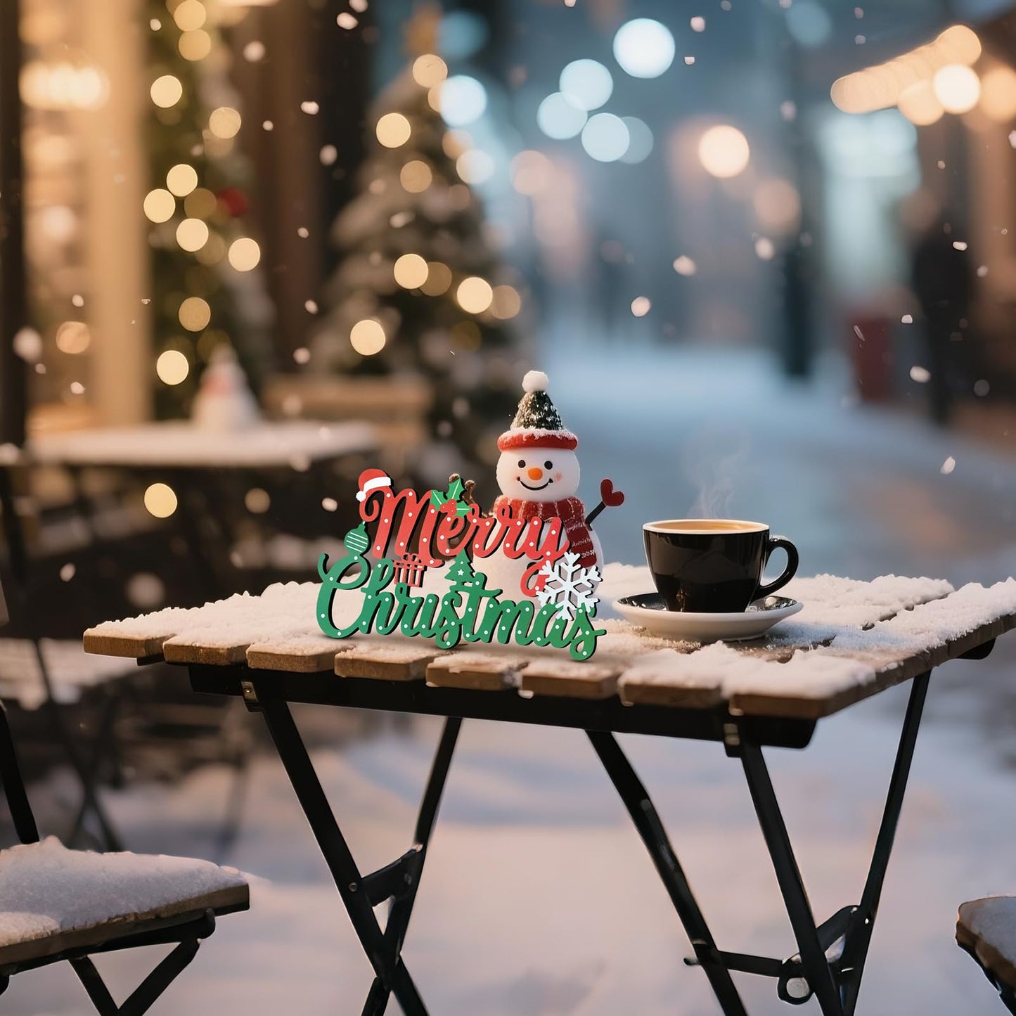 Merry Christmas Sign for Front Door Decor - 2 in 1Wooden 11.8 Inch × 6.7inch Christmas Wreath Wall Hanging or Tabletop Centerpiece for Door, Table, Fireplace