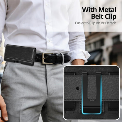 Stronden Magnetic Closure Holster for Google Pixel 10 Pro XL, Pixel 9 Pro XL - Leather Belt Case, Premium Pouch (Fits Slim/Regular Case On) (Black, Large)