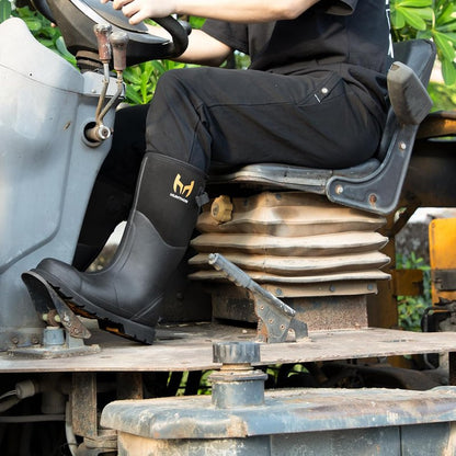 Puncture-Proof Rubber Work Boots - Steel Toe & Shank, Waterproof Insulated 6mm Neoprene | Sizes 6-14