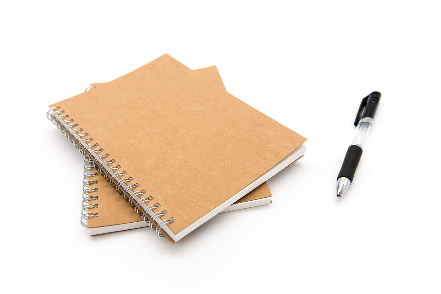 DSTELIN Blank Spiral Notebook, 6-Pack, Soft Cover, Sketch Book, 100 Pages / 50 Sheets, 7.5 inch x 5.1 inch, 100GSM, (Brown)