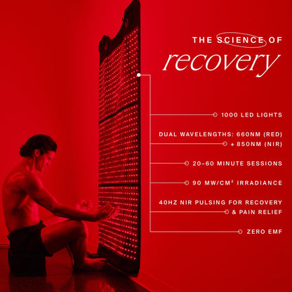 HigherDOSE Full Body Red Light Therapy Mat - Infrared Red Light Therapy Pad with 1,000 LEDs (660nm + 850nm) for Circulation, Recovery, Skin, Energy, Mood & At-Home Redlight Therapy for Body