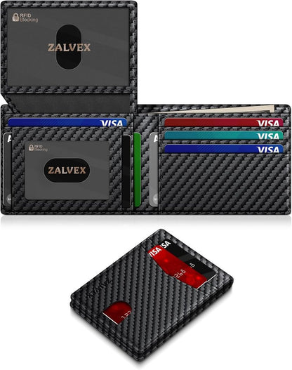 RFID Blocking Slim Leather Wallet for Men - Bifold Minimalist Design with 14 Card Slots & 2 ID Windows | Perfect Birthday Gift