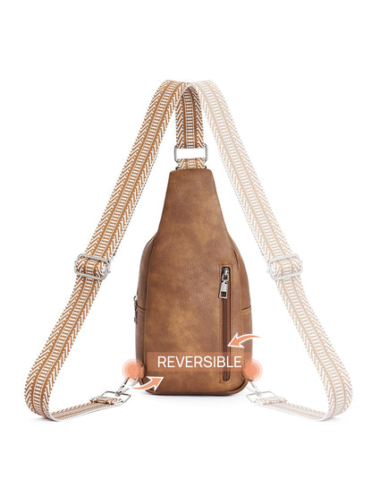 Telena Crossbody Sling Bags for Women, PU Leather Fanny Packs Cross Body Bag for Woman