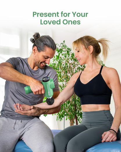 RENPHO Massage Gun Deep Tissue, Portable Percussion Massager for Back and Neck, Gifts for Men and Women, Handheld Device with Carry Case, Active Green
