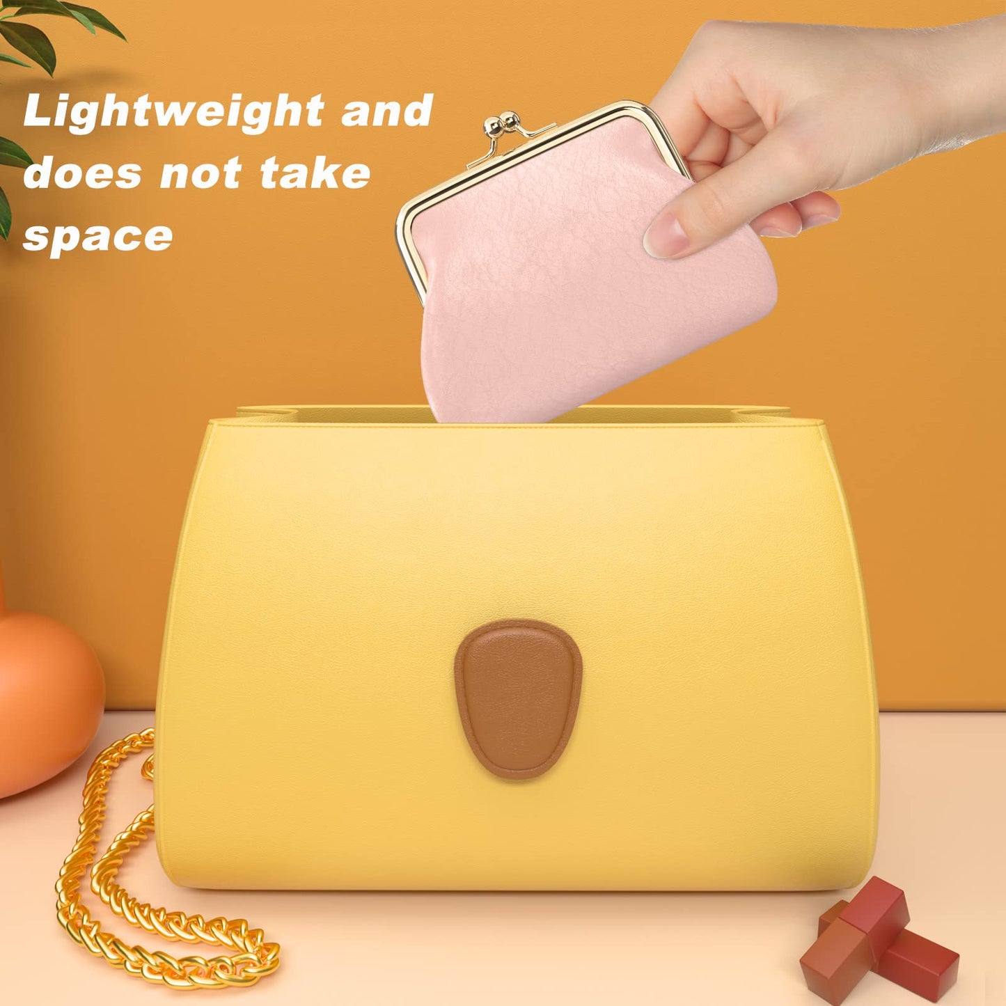 Coin Purse, Small PU Leather Change Purse, Coin Wallet with Clasp, Car Change Holder Pouch for Woman Men Kids Girls, Pink