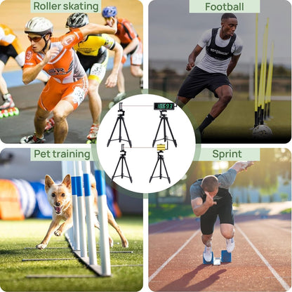 YZ Laser Timer for Sprints, Laser Sprint System, Track Laser Timer Stopwatch, Lap/Speed Training/Track Field/Running/Football(High Stand)
