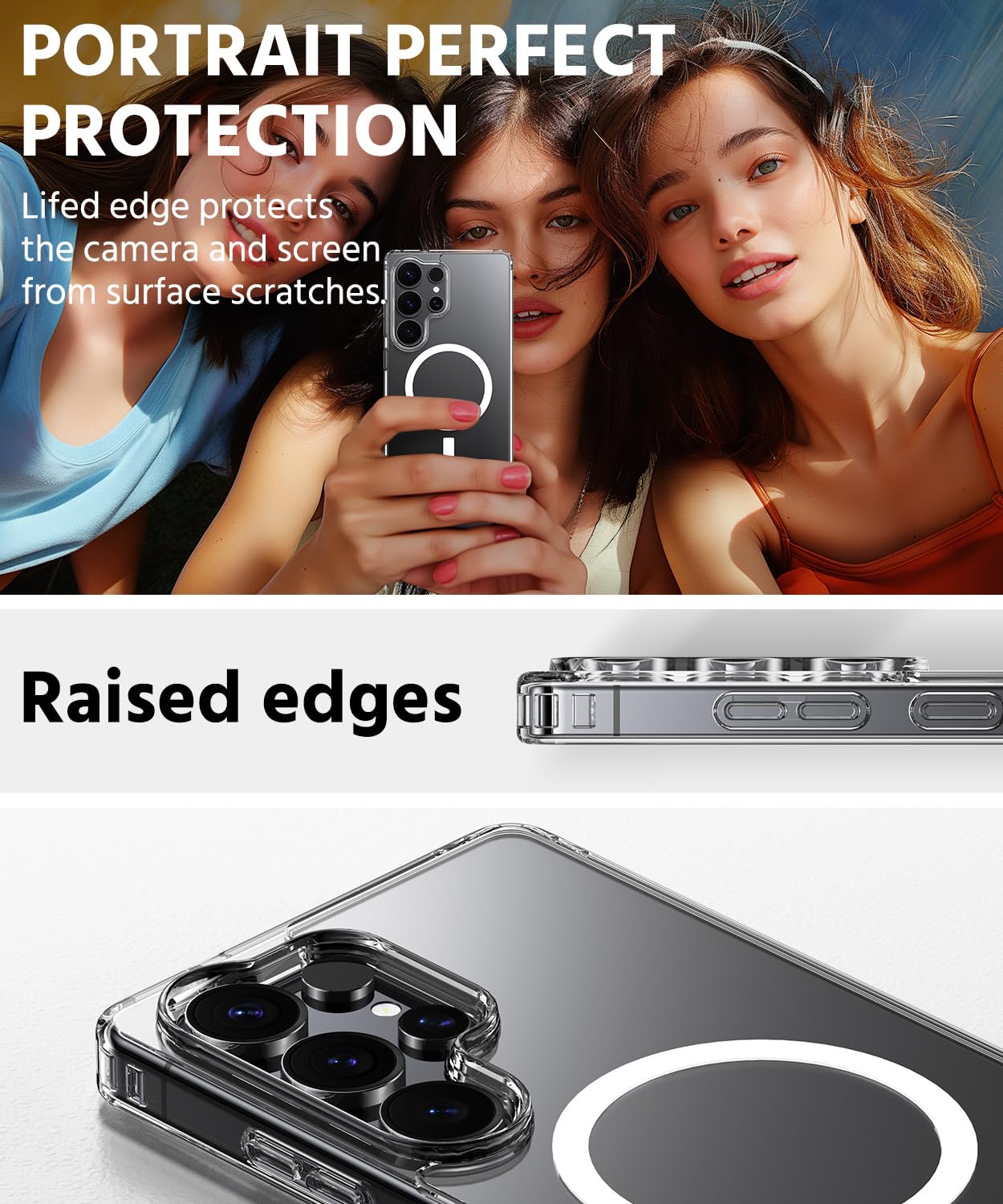 CASEVASN Compatible with Samsung Galaxy S24 Ultra Case, Hybrid Scratch Resistant Clear TPU Shock Absorption Slim Flexible Gel Silicone Protective Magnetic Phone Cover for Galaxy S24 Ultra (Clear)