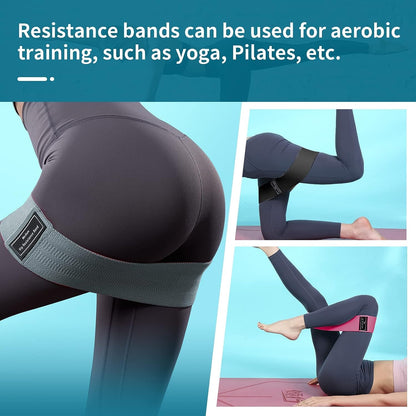 Resistance Bands Sets Portable Exercise Loops for Legs and Hip 3 Resistance Level Workout Weight Bands with Non-Slip Design Workout Flexbands for Home Gym Office Yoga Pilates (3 Pink Gray Black)