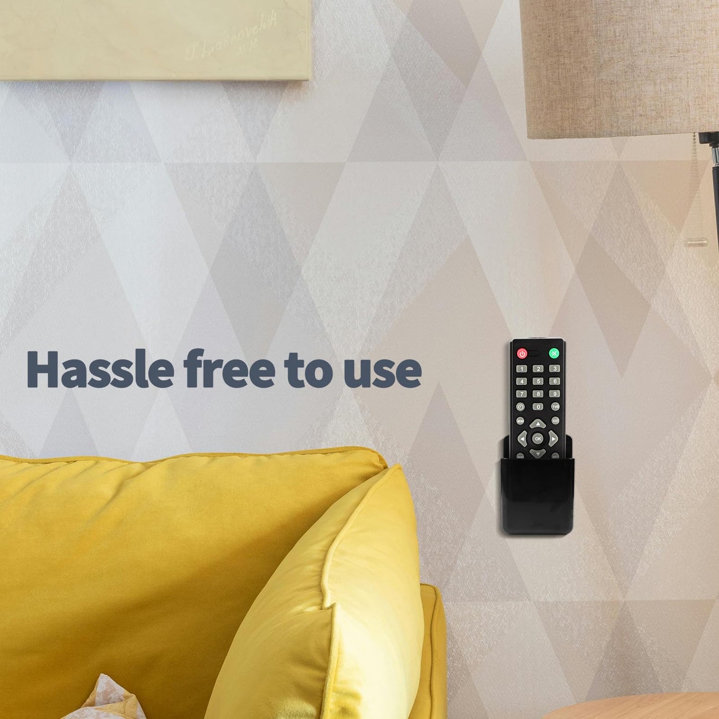 Aecsze 2 PCS Remote Control Holders Wall Mount, Self Adhesive TV Air Conditioner Remote Control Holder, Wall Mount Storage Box Organizer Wall Pen Holder Storage for Home Office School (Black, 2)