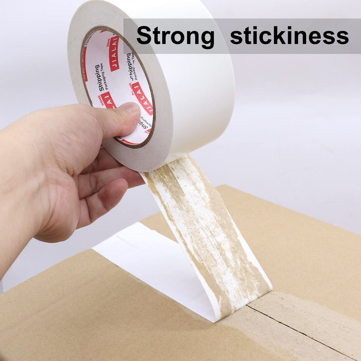 JIALAI HOME 5-Pack White Duct Tape, 2 inches x 30 Yards, 8.27 mil Thickness, Heavy Duty, Strong, Flexible, No Residue, All-Weather and Tear by Hand - for Patch, Protect and Temporary Repairs