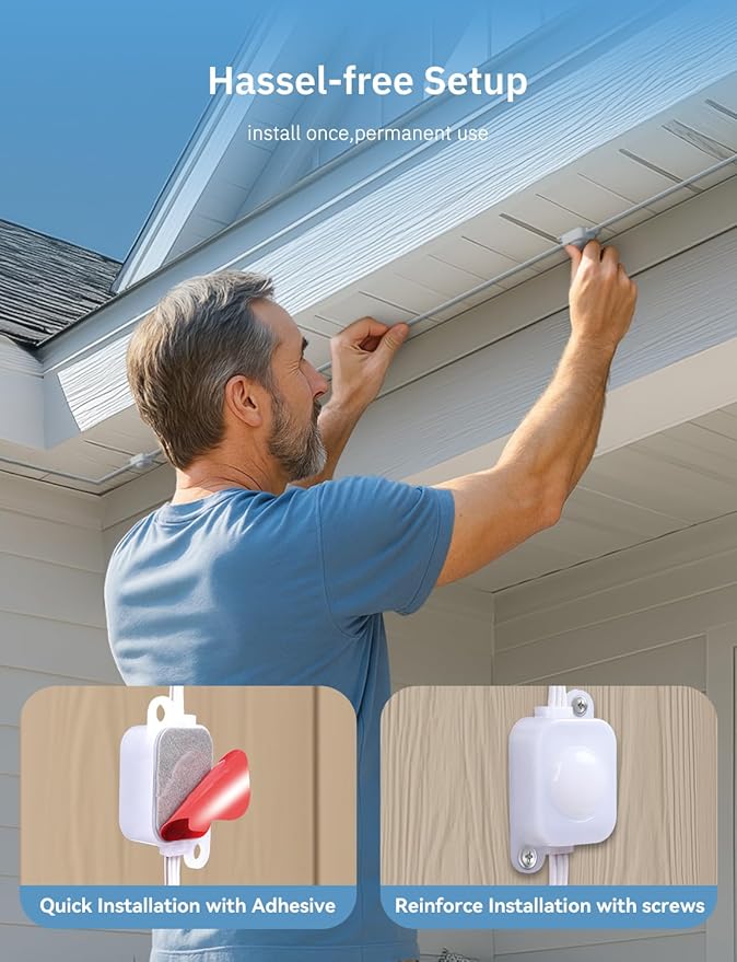 100FT Permanent Outdoor Lights Pro, 50 IC+RGBCW Smart Eaves Lights with 48 Scene Modes, IP67 Waterproof Outside String Lights for House Halloween, Christmas All Year Decor, APP/Remote Control