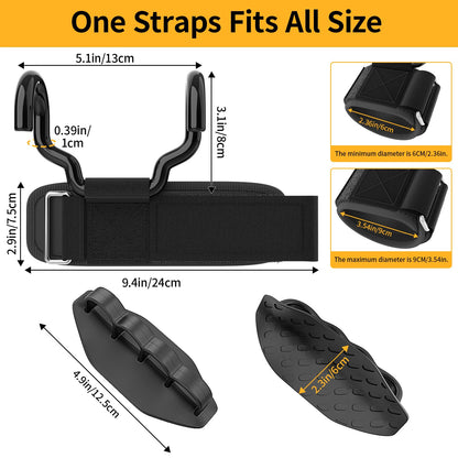GPANDAG [Upgraded Wider] Weight Lifting Hooks and Lifting Grips for Men and Women(2 Pair), Lifting Straps Gym Grip for Weightlifting, Deadlifts, Pull-Ups, Strength Training, Wrist Wraps Hooks for Seniors