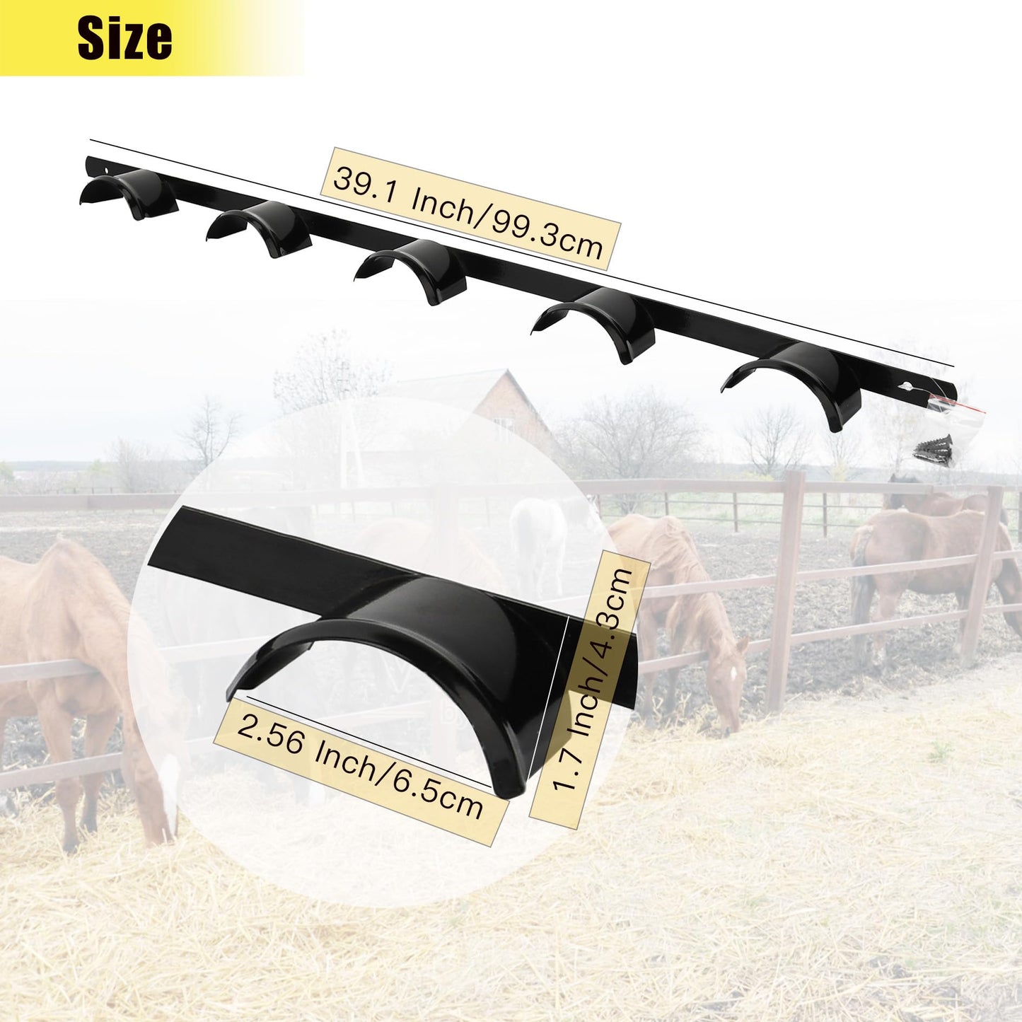 HDYEGY 2Pcs Wall Mounted 5 Spot Bridle Rack - Rounded Tack Rack for Hanging Horse Bridles, Halters, Reins