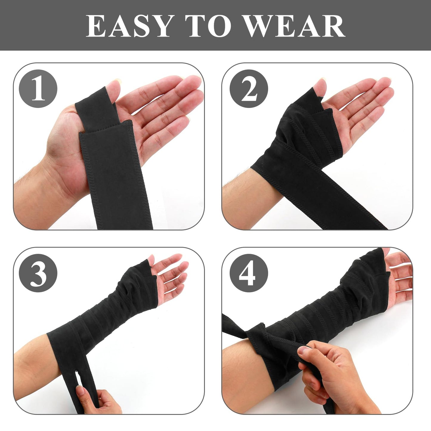 Renaissance Arm Wraps Medieval Faux Suede Bracers,Viking Hand Wraps, LARP Arm Guards Halloween Costume Accessorie (Black)