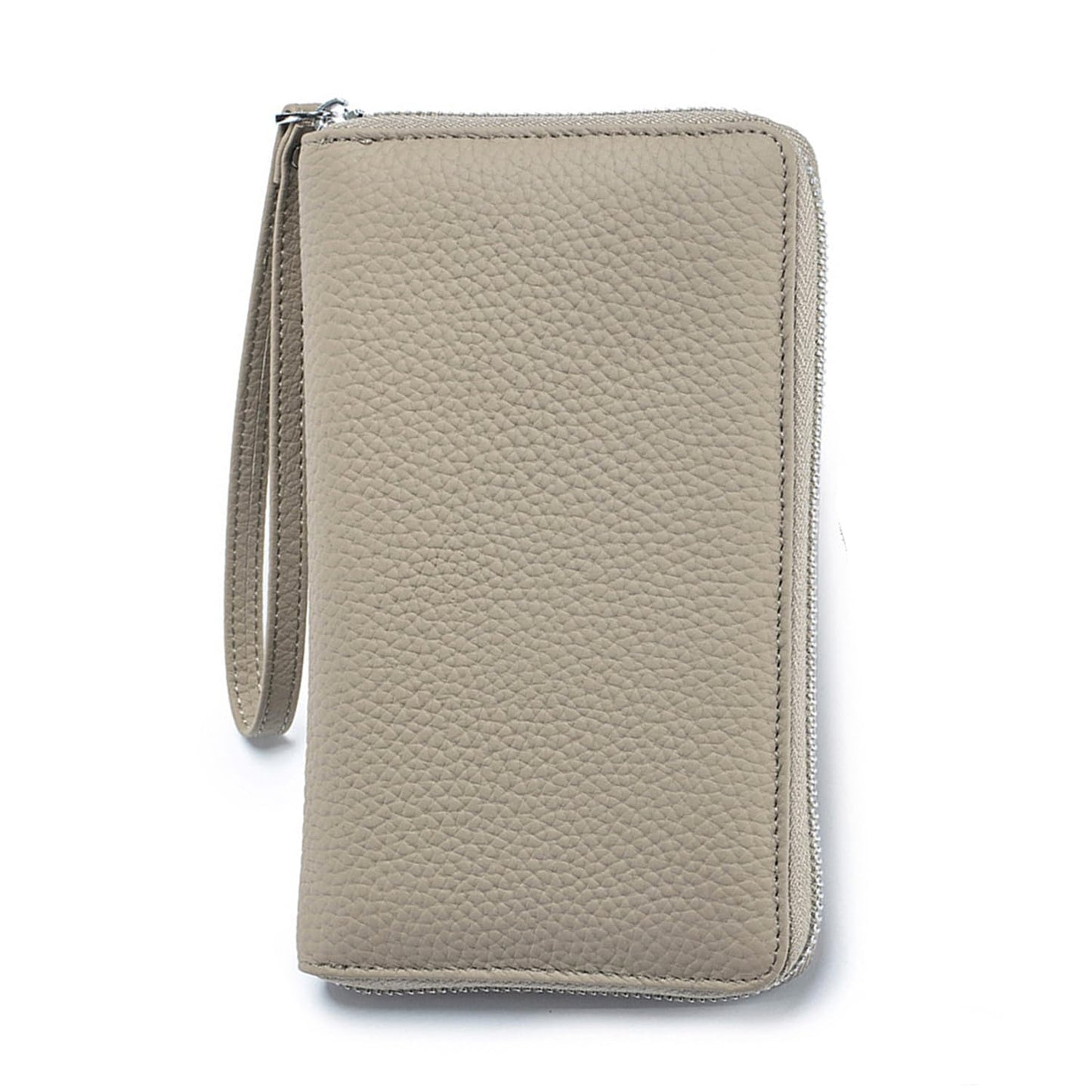 Leather Travel Wallet, RFID passport wallet for travel, with Zippered Pocket and Cash Slot, for Secure Traveling and Documentation Organizer (Eephant Grey)