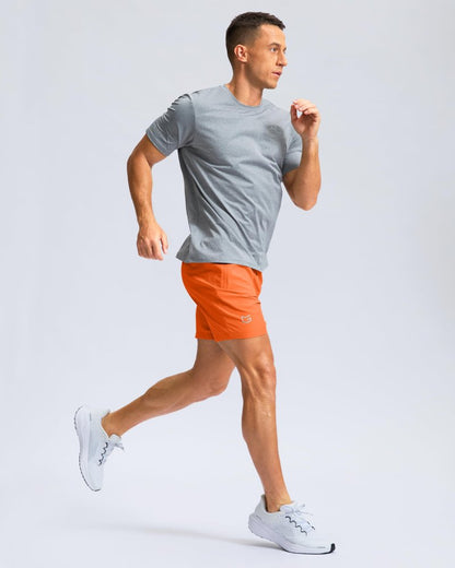 G Gradual Men's Athletic Running Shorts with Zipper Pockets Quick Dry 7"/ 5"/ 9" Workout Gym Shorts for Basketball Hiking(Orange,5S-New)