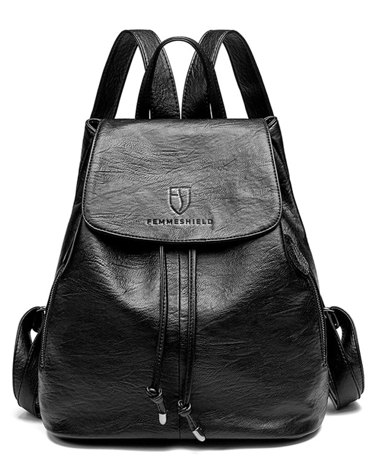 FemmeShield Women's Vegan Leather Backpack Purse with Security-Focused Design – Lightweight, Practical Backpack with RFID Pocket and Hidden Magnetic Flap for Travel, Work & Everyday Use