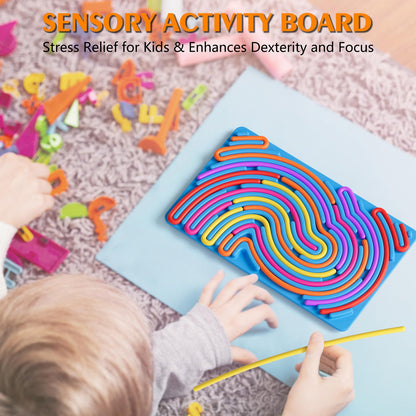 Sensory Fidget Toys for Kids Toddler Boys ,Sensory Activity Board for Stress Anxiety Autistic ADHD, Calm Down Travel Airplane Essentials Toys for 3+ Year Old, Stuffers Gifts for Teen Girl