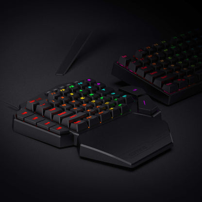 Redragon K585 DITI Wired One-Handed RGB Mechanical Gaming Keyboard, 42 Keys Type-C Professional Gaming Keypad w/Upgraded Hot-Swappable Socket, 7 Onboard Macro Keys & Detachable Wrist Rest