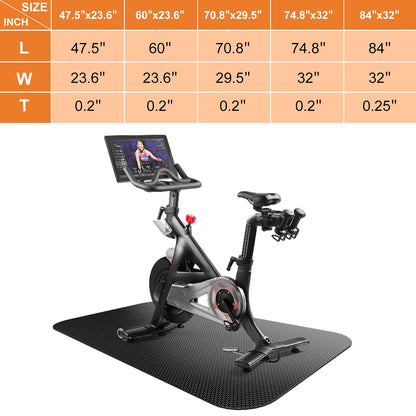 Treadmill Mat,Bike Mat,Stationary Bike Mat,Foldable Treadmill Mat for Hardwood Floors and Carpet.for Exercise Bike,Exercise Equipment Indoor Cycles,Rowing Elliptical (23.6" X 47.5")