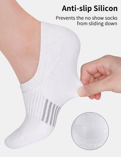 Airacker No Show Socks Womens Athletic Cushioned Low Cut Sports Running Ankle Socks for Women 6 Pairs