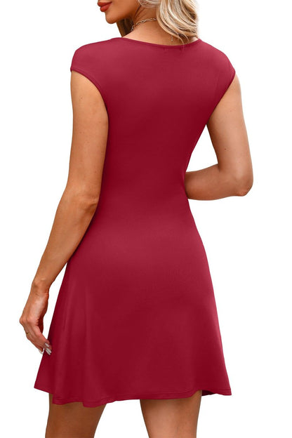 OFEEFAN Red Mini Dress Graduation Homecoming Clothing Party Cruise Outfits Resort Wear Formal Club Cocktail M