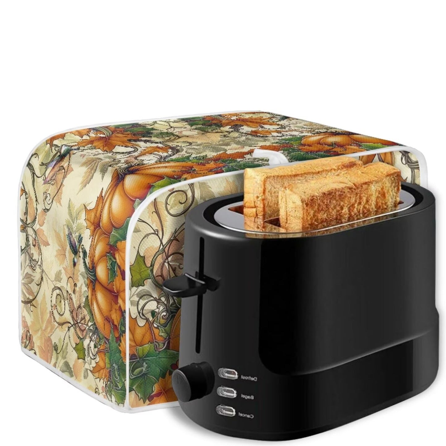 ASQVTIFE Pumpkin Toaster Cover Fall Decorations for Home 4 Slice Wide Slot Dust Cover for Kitchen Appliances Bread Machine Oven Dust Covers Toaster Oven Covers for Kitchen Counter