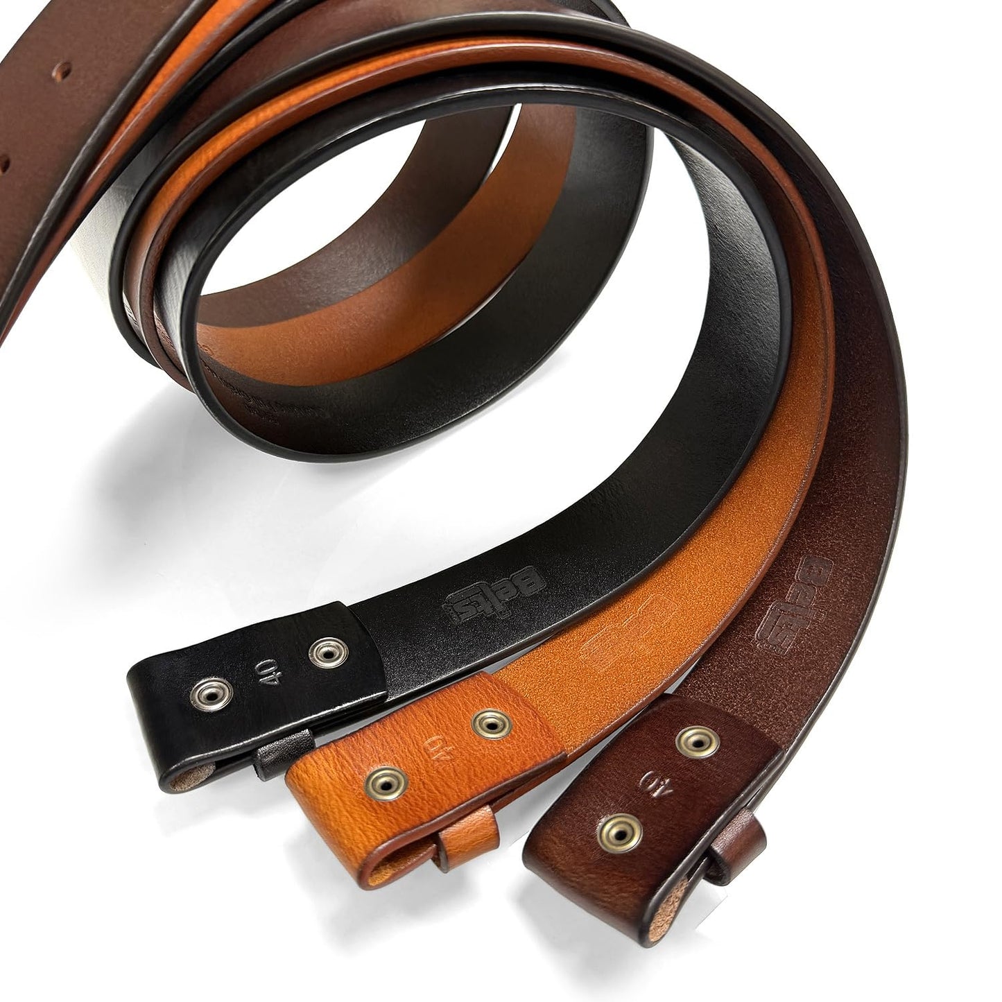 100% One-Piece Full Grain Leather Belt Strap with No Slot Hole 1-1/2"(38mm) Wide (Brown, 40)
