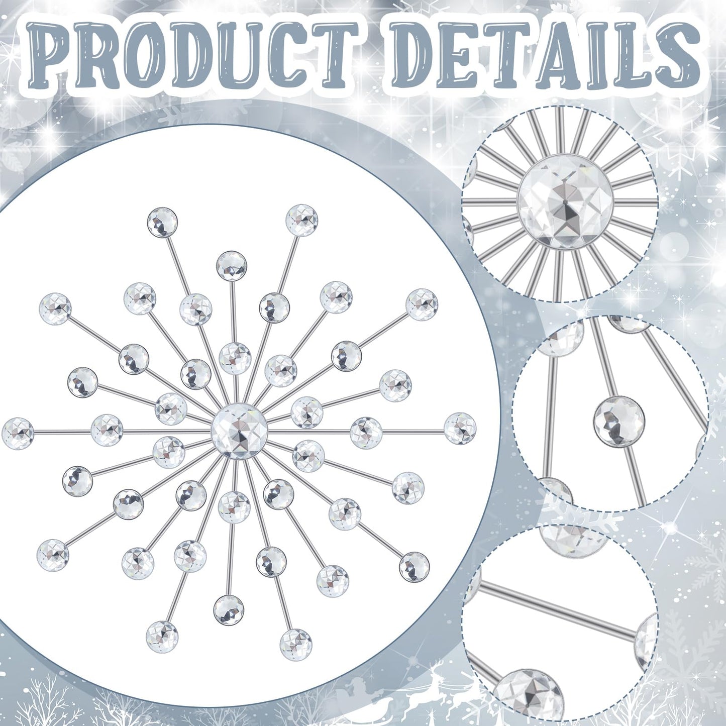 Barydat 6 Pcs Metal Starburst Wall Decor Bling Crystal Wall Art Rhinestone Sunburst Home Decoration No Punch Starburst Hanging Diamond Accents for Living Room Bedroom(25cm, 20cm, 15cm,Silver)