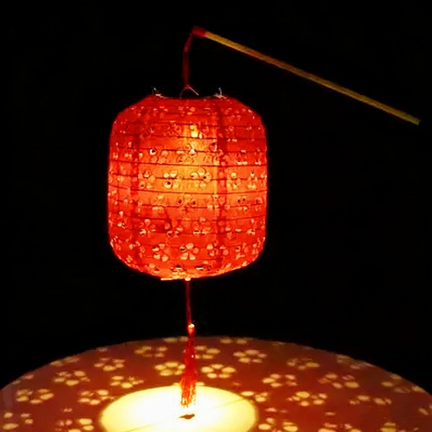 Set of 5 Paper Lanterns 6inches Chinese Japanese New Year Spring Festival Valentines Lanterns with LED Lights, Hanging Paper Lanterns for Wedding Dinner Birthday Party Decor (red)