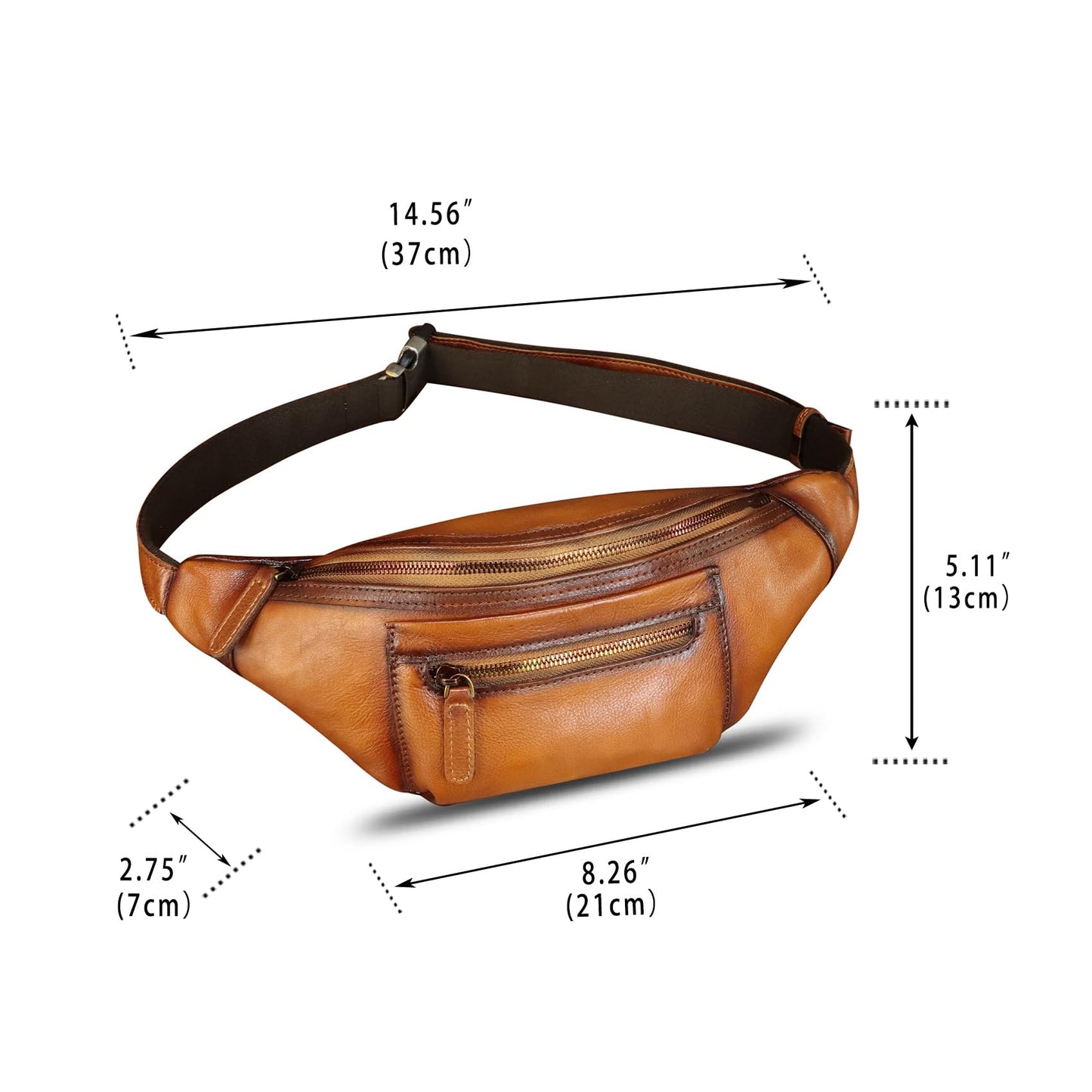 Genuine Leather Fanny Pack for Men and Women Vintage Handmade Leather Waist Bag Sling Bag Sling Backpack Purse Hip Crossbody Bag (Brown)