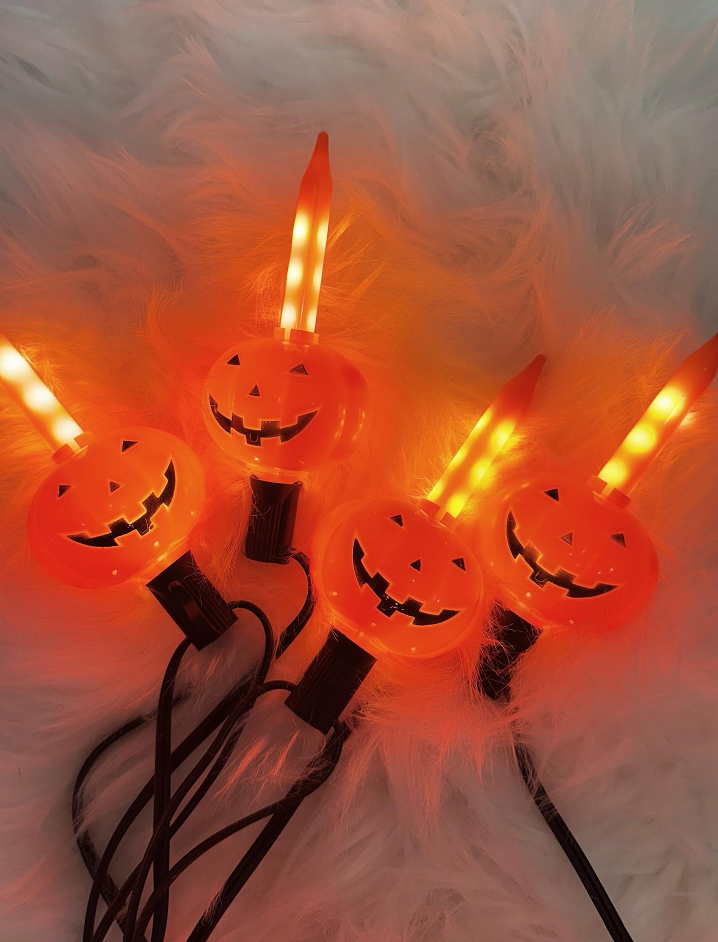 7.5FT Halloween Pumpkin Bubble String Lights Outdoor, 8 LED Jack O' Lantern Bubble Lights, Plug-in Halloween Decorative Lights Waterproof for Yard Porch Garden Pathway Party Christmas Tree Decor