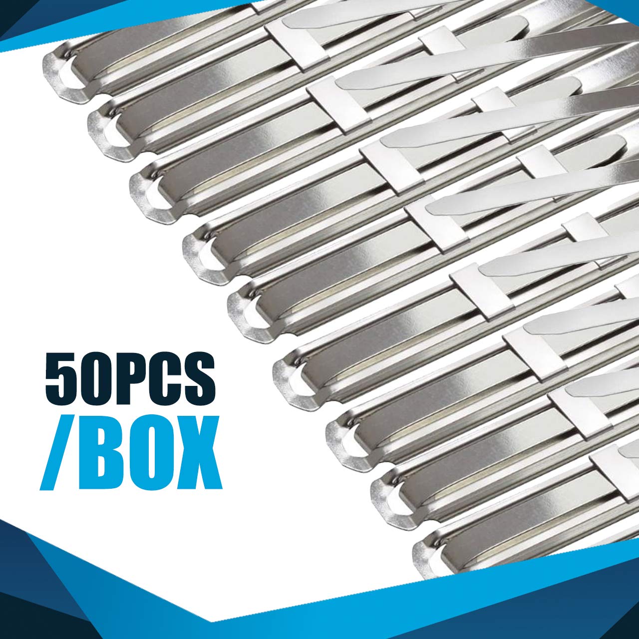 1 Inch Capacity Premium Prong Paper Fastener Complete Set, 2.75 Inch Base with Standard 2-Hole Punch for Home, Work, and School, by Olympx (50 per Box)