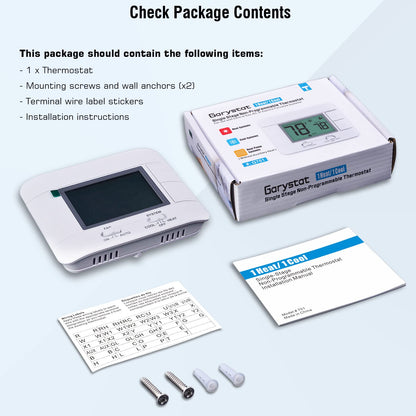 Upgraded Digital Non-Programmable Thermostat for Home 1 Heat/1 Cool Single Stage System, with Temperature & Humidity Monitor and Large Blue LCD Display