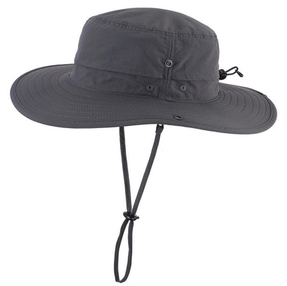 Connectyle Men's Cowboy Sun Hat Wide Brim Fishing Hiking Camping Gardening Hat UV Protection Outdoor Summer Sun Hat Dark Grey