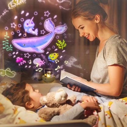 21 Sets of Films, Projector Night Light for Kids Bedroom, Ceiling, Remote Control & Bluetooth Speaker, Baby Night Light Projector, Star Galaxy Projector for Baby Girls, Christmas, Nursery, Room Decor