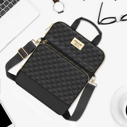 MOSISO 9-11 inch Tablet Sleeve Bag for iPad A16 2025, iPad Air 11 inch M3 M2, iPad Pro 11 M4, iPad 10/9/8/7th, Galaxy Tab A9+/S9/S8/Plus 11, Square Quilted Carrying Case with 2 Pockets, Black