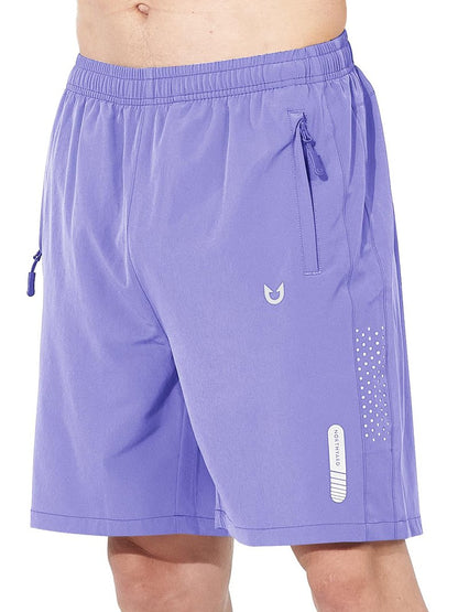 NORTHYARD Men's Athletic Running Shorts Gym Workout 7"/9"/5" Quick Dry Lightweight Sports Basketball Tennis 3 Zipper Pockets Violet 3XL