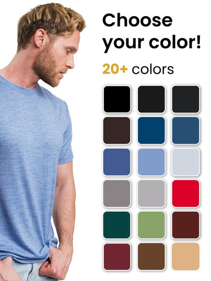 Merino.tech Merino Wool T-Shirt Mens - 100% Merino Wool Undershirt Lightweight Base Layer (Charcoal, Small)