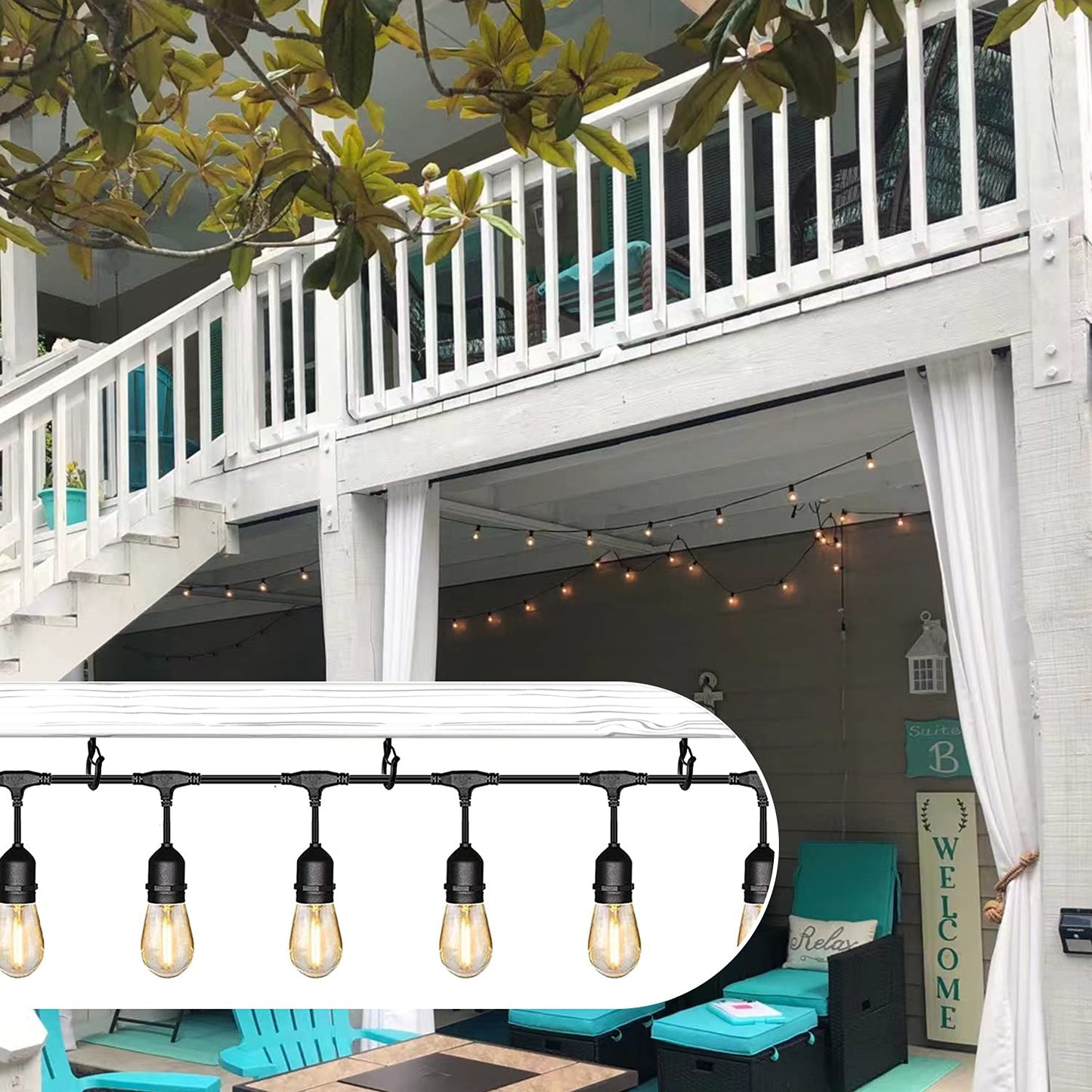 Zzbety 30 PCS Q-Hanger Screw Hooks with Safety Buckle Design, Christmas Lights Hanger Hooks, Easy to Release, Include 1 Wing Nut Driver