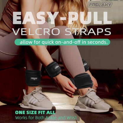 Frelaxy Ankle Weights Sets for Women Men Kids 1lb 2lb 3lb Pairs with Adjustable Straps, Strength weighted for Physical Therapy Running Walking Fitness Gym Workout (Purple, 2 lbs x 2)