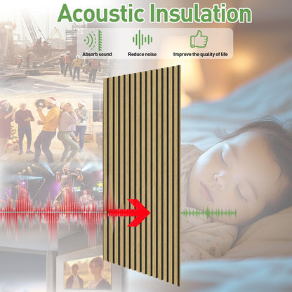 Wood Panels for Wall, 4 Pack 54" x 23.6" Acoustic Wall Panels, Wood Slat Wall Panel, Soundproof 3D Fluted Panels for Interior Wall Decor, Living Room, Bedroom, Oak