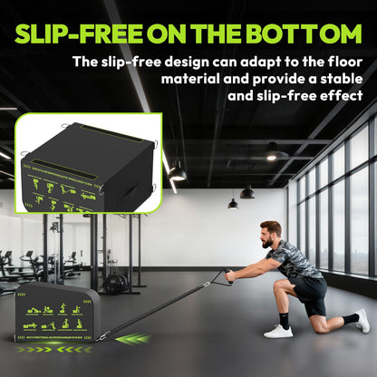 HANDBODE Hip Thrust Bench, Multi-Functional Slip-Free Hip Thrust Machine for Glute Bridge, Box Jump, Push-Ups, Squat, Ab Exercise, Suitable for Home & Gym, Black/Green