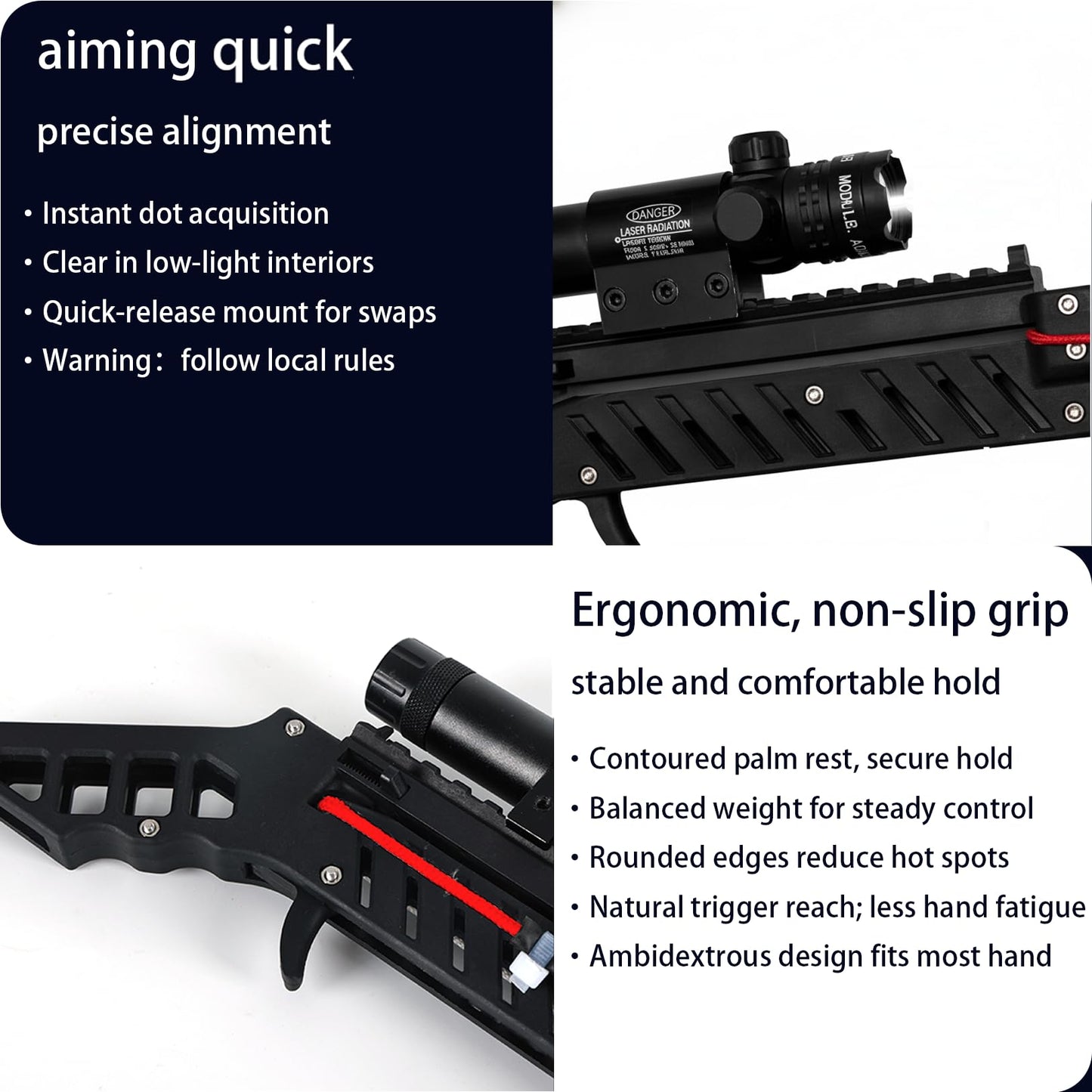 Folding Crossbow Professional Training Portable Easy Storage Lightweight Archery Equipment for Adults Target Practice (Laser Folding Crossbow Pro)
