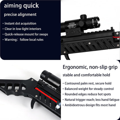 Folding Crossbow Professional Training Portable Easy Storage Lightweight Archery Equipment for Adults Target Practice (Laser Folding Crossbow Pro)