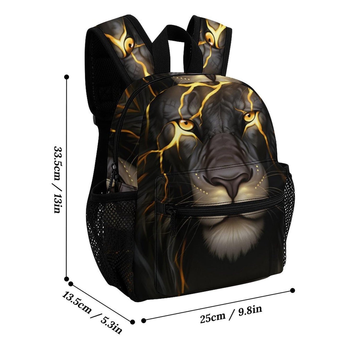 SKHJCY Black Lion Mini Backpack for Women, 13 Inch Lightweight Fashion Daypack, Durable Small Rucksack with Side Pockets, Casual Travel Bag for Teens And Adults