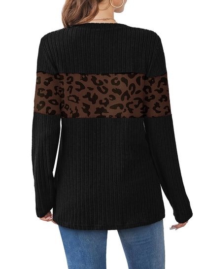 WIHOLL Womens Sweaters Trendy Color Block Tops Long Sleeve Shirts Fall Outfits Early Fall Fashion 2025 Winter Clothing