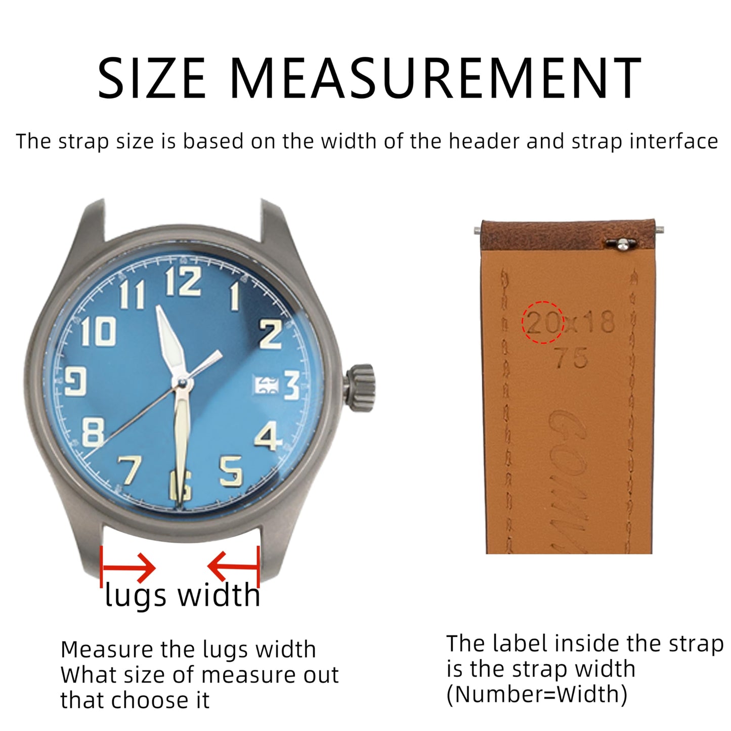 Gomvadr Quick Release Leather Watch Bands 14mm 16mm 18mm 19mm 20mm 21mm 22mm 24mm ,Vintage Oil Wax-Tanned Leather Watch Straps Men's Watch Band Replacement Watch Strap for Men Women,Tan with Contrast Stitch/Blk Buckle, 20mm